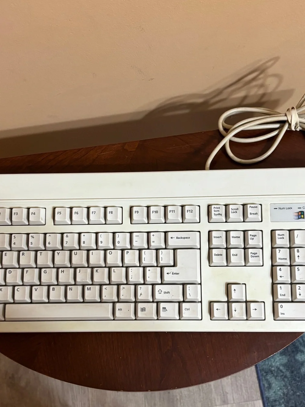 Vintage Beige PC Keyboard - White / Cream Wired USB/PS2 Compatible